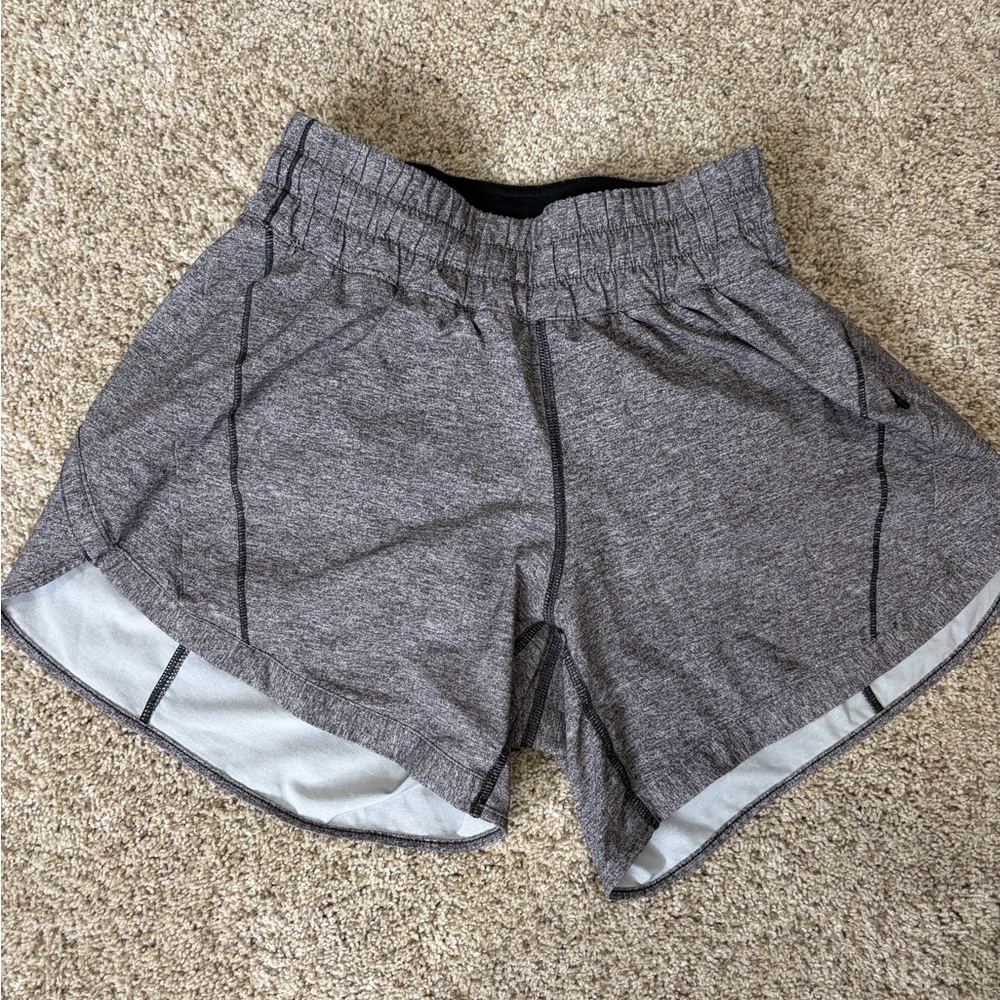 Lulu hotty hot high rise 4 inch Gray Women's Athletic Shorts
